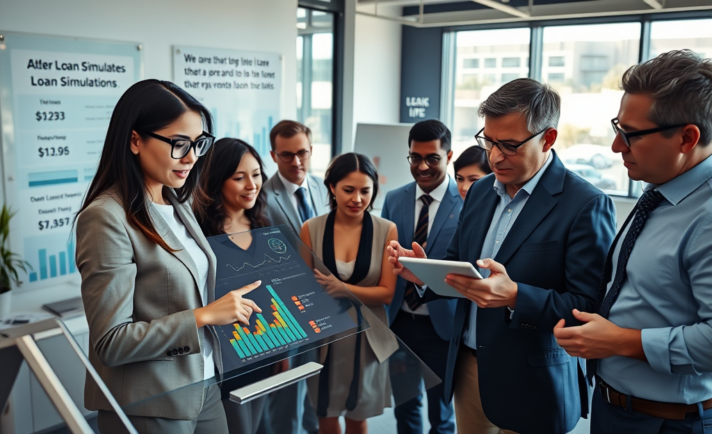 A person using a loan calculator to simulate payments
