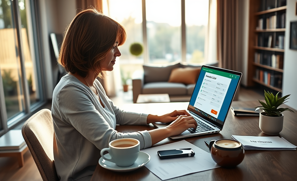A person applying for an online loan with immediate approval on their laptop.