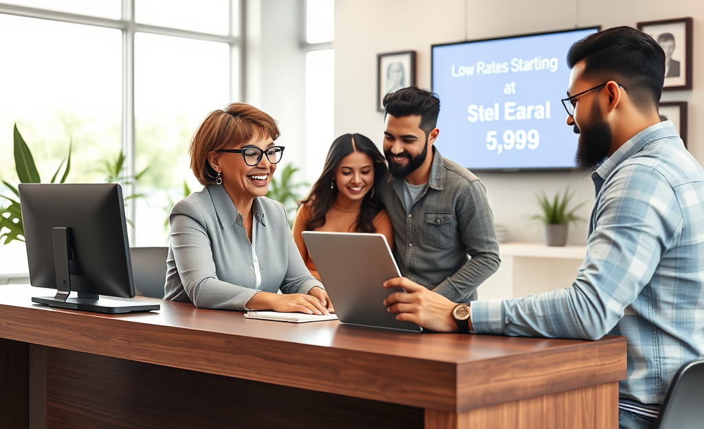 A person reviewing loan options with low interest rates.