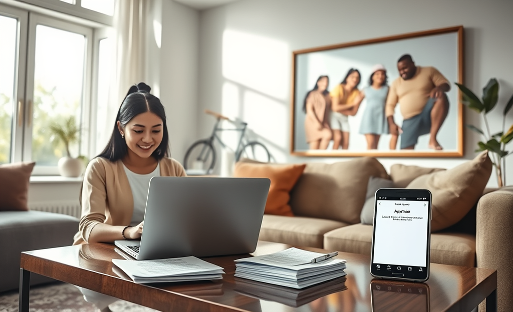 A person using a laptop to apply for quick credit online.