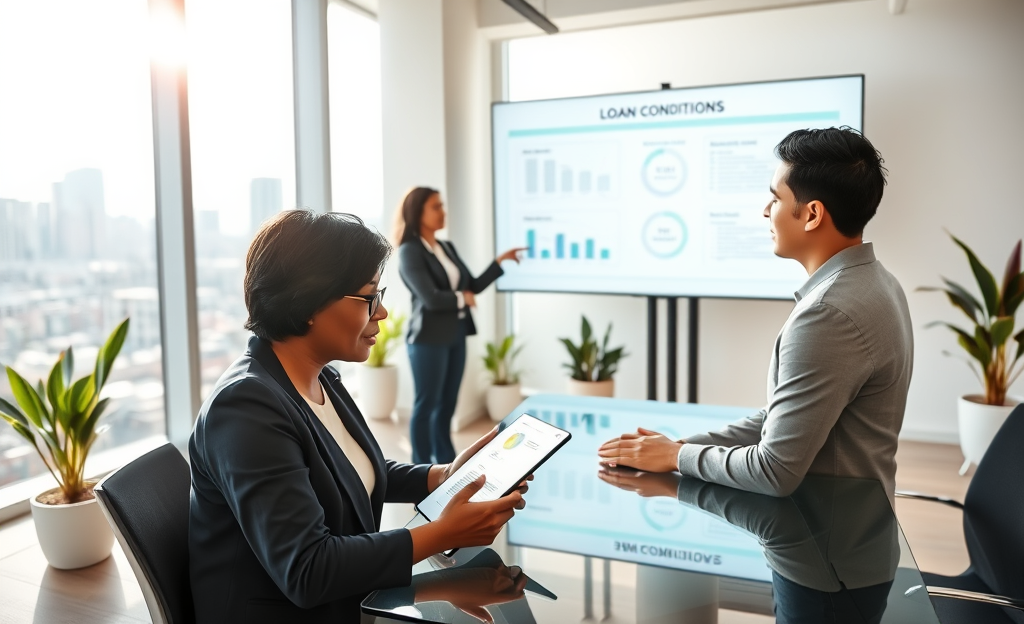 Illustration showing a person understanding loan conditions clearly without complications.