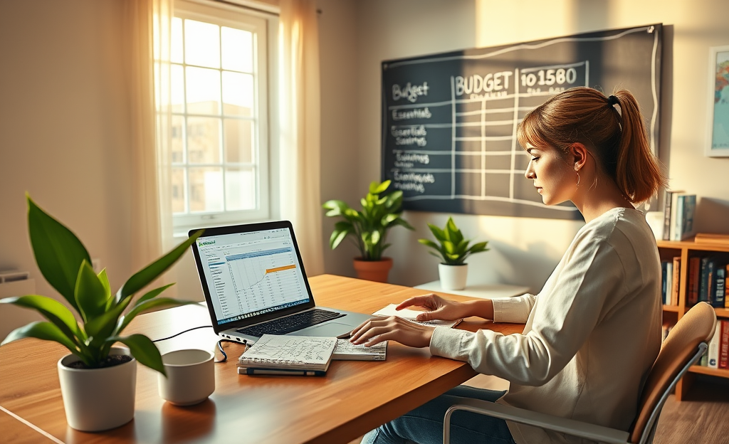 A person managing their finances to ensure they have money for essential needs.