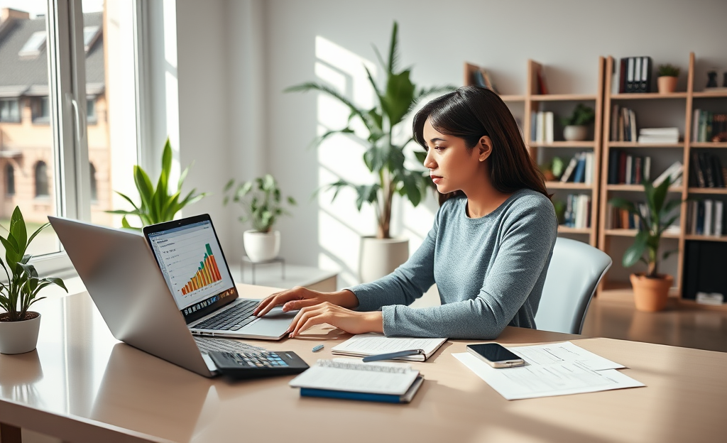 A person reviewing financial documents to secure a personal loan.
