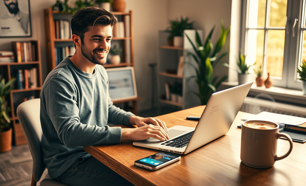 A person using a laptop at home for online banking transactions.