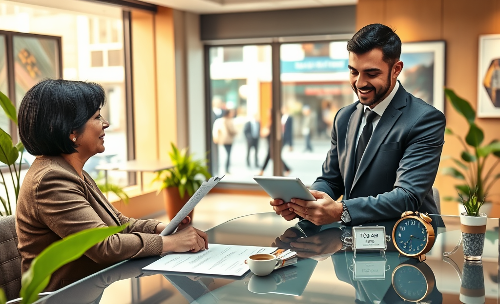 A person receiving quick cash through a loan process.