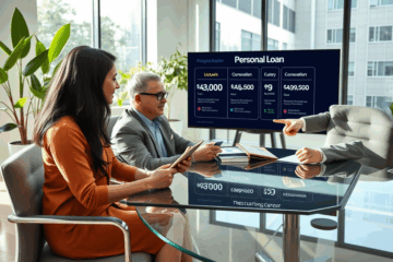 A borrower exploring personal loan options at Meridian Credit Union.