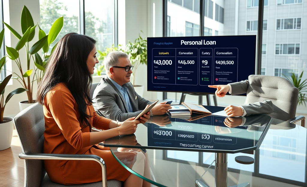 A borrower exploring personal loan options at Meridian Credit Union.