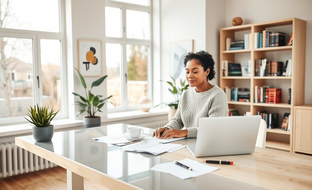 Person using a laptop to start a loan request online.