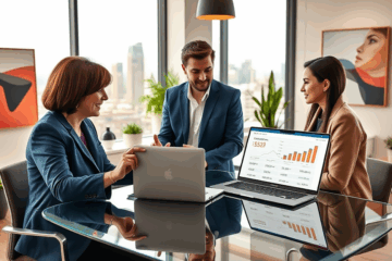A couple discussing real estate financing options with a lender.