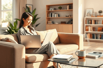 A homeowner considering refinancing properties with online loans for better mortgage rates.