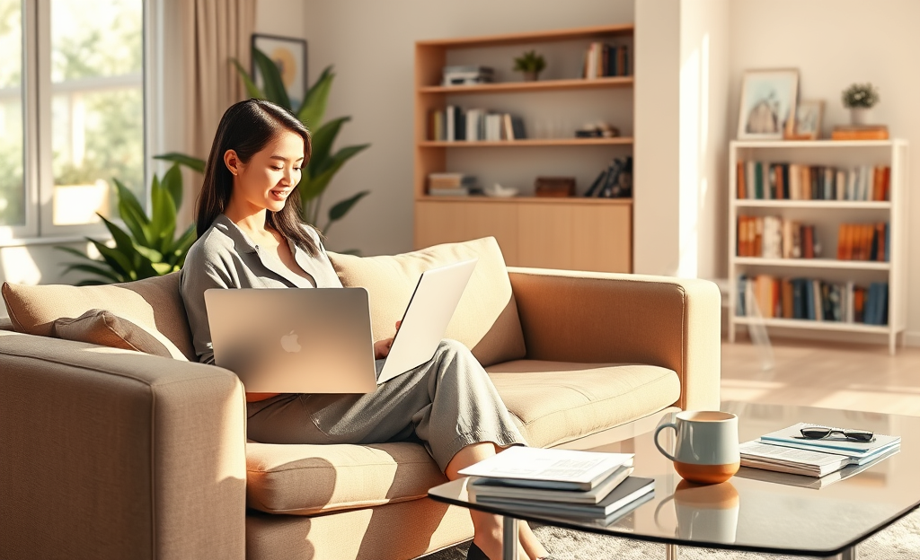 A homeowner considering refinancing properties with online loans for better mortgage rates.