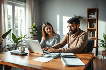 A person reviewing paperwork for property refinancing