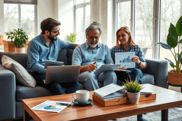 Person examining mortgage refinancing options with fast and secure credit.