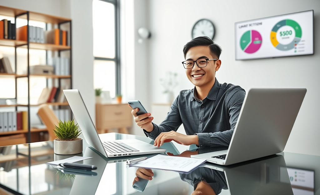 Image depicting a person receiving funds through a personal loan process.