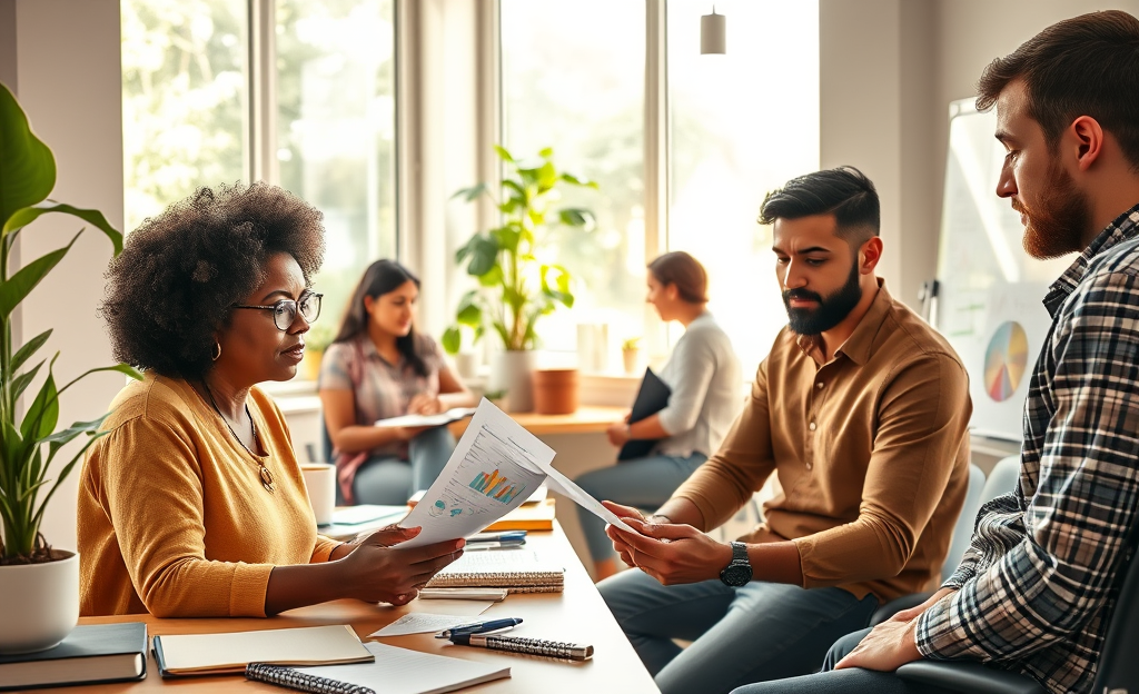 A microentrepreneur working on their business plan with a personal loan in hand.