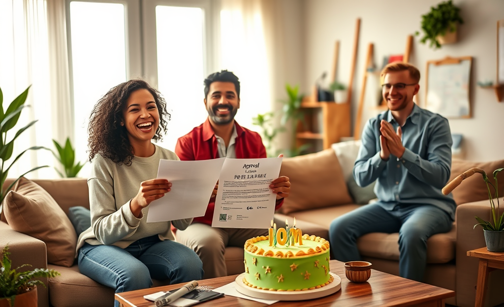A person smiling while reviewing a personal loan offer to fund their dreams.