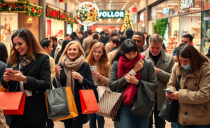 A visual representation of consumer spending trends, showing the contrast between high spenders and those pulling back.