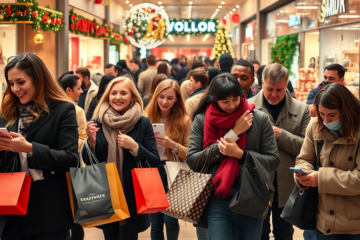 A visual representation of consumer spending trends, showing the contrast between high spenders and those pulling back.