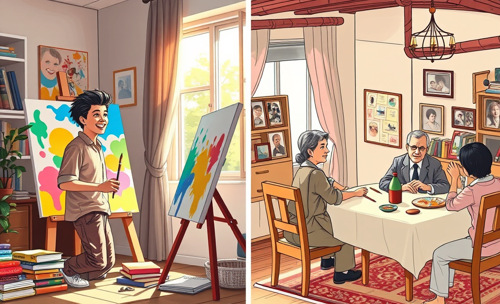 An infographic illustrating the contrast between Western individualism and interdependence in relation to following one's passion.