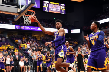 ECU men's basketball team facing App State at Williams Arena during a challenging game.