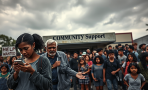 A man looking worried while reviewing bills, symbolizing the economic struggles facing many Americans amid falling presidential approval ratings.