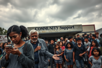 A man looking worried while reviewing bills, symbolizing the economic struggles facing many Americans amid falling presidential approval ratings.
