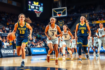 Olivia Olson leads Michigan to victory against Purdue with 26 points, showcasing a strong team performance.