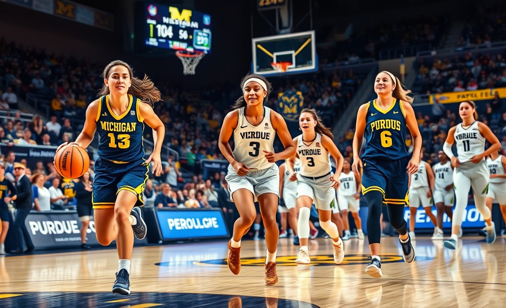 Olivia Olson leads Michigan to victory against Purdue with 26 points, showcasing a strong team performance.