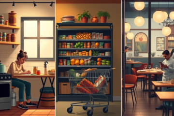 An illustration showcasing the disparity in food costs and consumption habits among different socioeconomic groups.