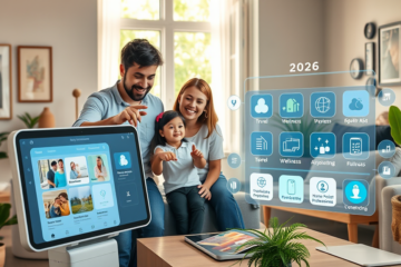 Person using Alexa to book travel and wellness services through new integrations with Expedia, Yelp, Angi, and Square.