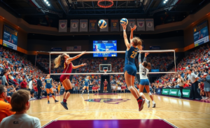 NCAA Division I Volleyball Tournament 2025 featuring the 4th seed team facing Fairfield in the first round.