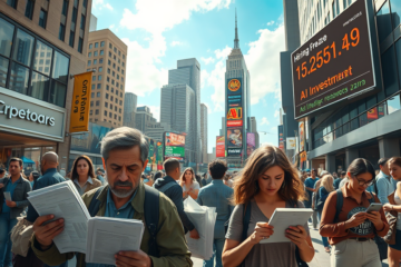 Illustration of a jobless boom highlighting economic growth without job creation