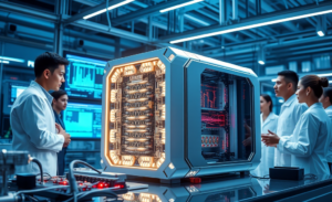 Willow, the most powerful quantum computer, showcasing its capabilities in solving complex problems rapidly.