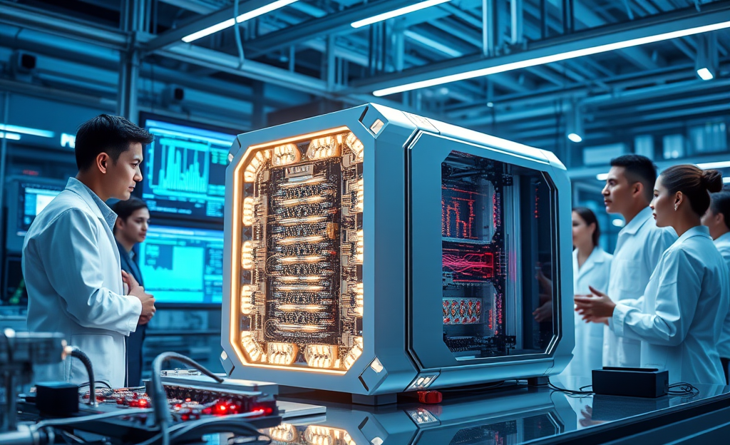 Willow, the most powerful quantum computer, showcasing its capabilities in solving complex problems rapidly.