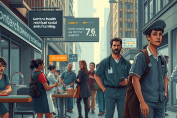 An illustration depicting the challenging job market with a focus on recent job growth statistics and economic conditions.