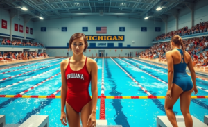 Indiana swimming and diving team prepares for dual meet against Michigan showcasing talented athletes and record holders.