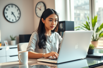 A person applying for an online loan with immediate approval.