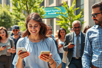 Illustration of instant money transfer services for same day transactions.