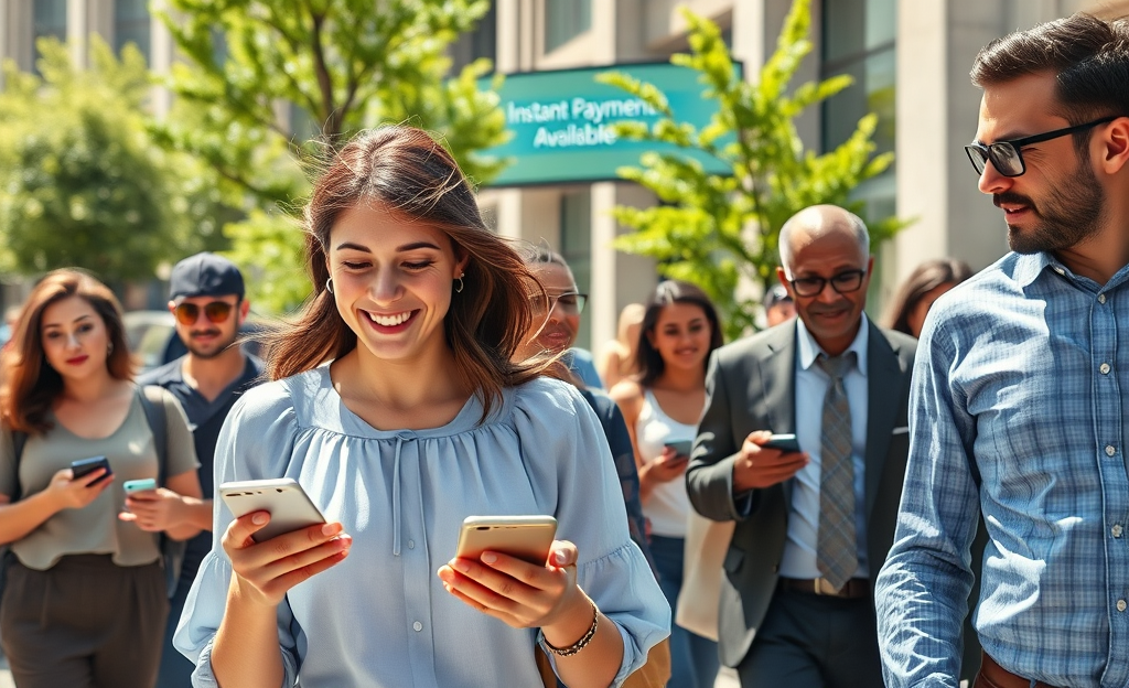 Illustration of instant money transfer services for same day transactions.