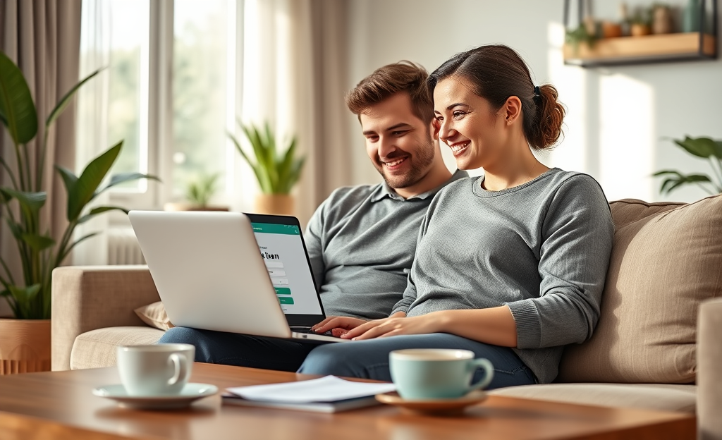 A person happily managing finances with a simple and hassle-free loan process.