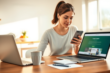 A person applying for a loan using a mobile phone.