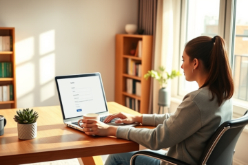 A person using a laptop to access Rocket Loans for digital credit solutions.