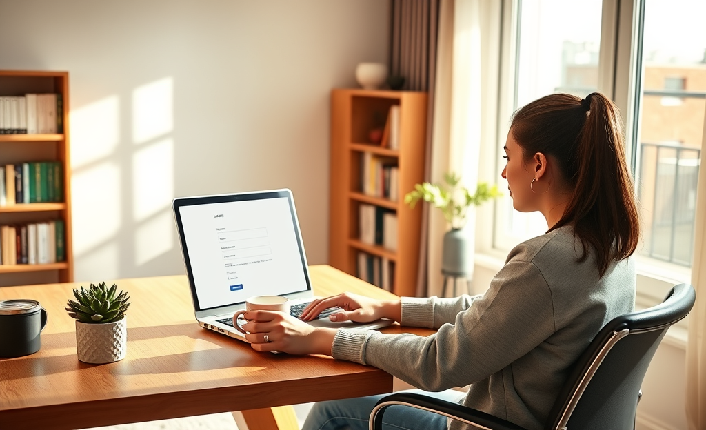 A person using a laptop to access Rocket Loans for digital credit solutions.