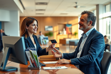 A person using their phone to access quick credit at Chase Bank.