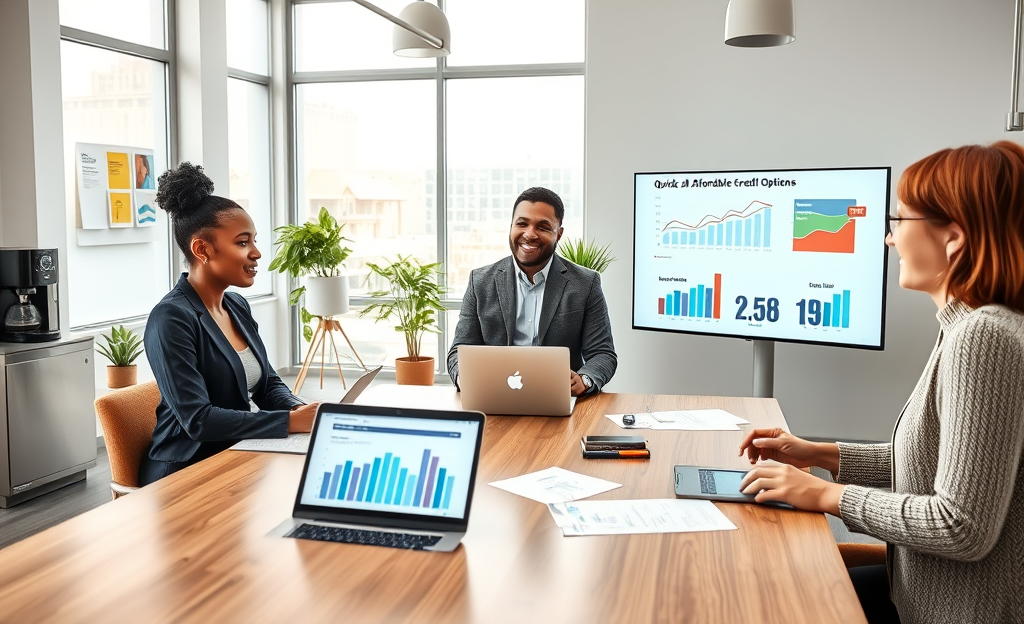 A visual representation of quick and affordable credit options available in the American market.