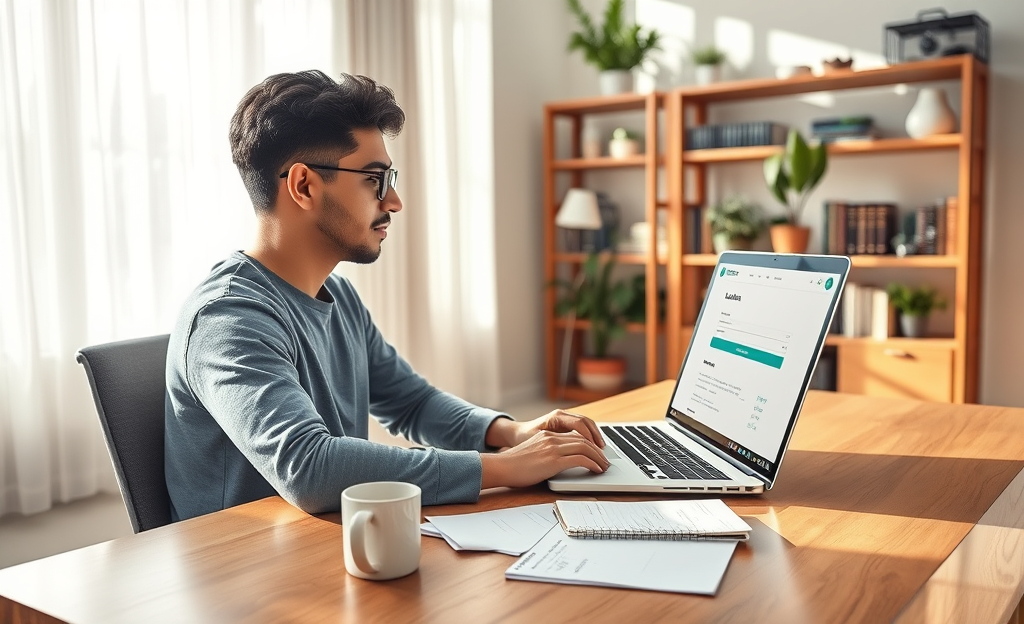A person reviewing loan options on a laptop to secure financing.