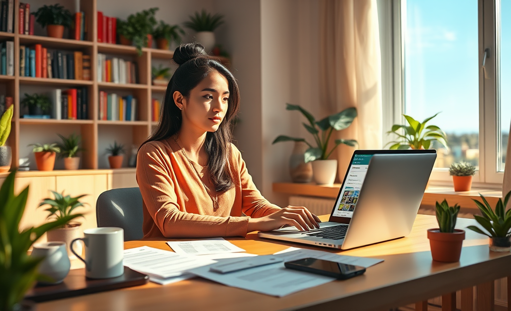 A person applying for a fast online loan with few requirements.