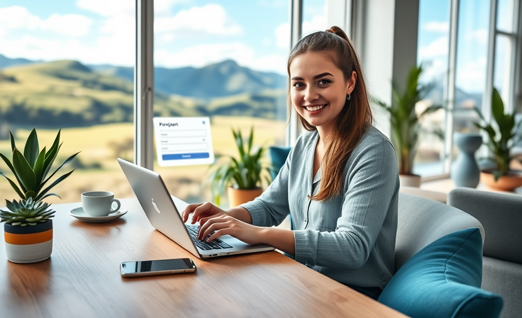 A person applying for a personal loan online using a digital device, representing fast access to funds and easy online processes.
